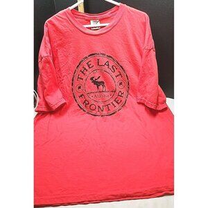 Mens Red The last Frontier Alaska Short Sleeve T-shirt, 3XL